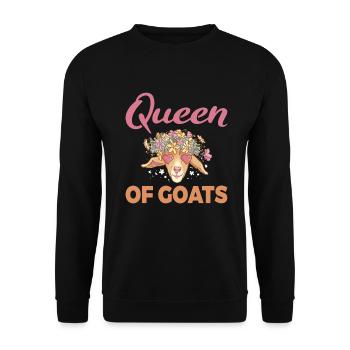 Ziegengeschenk Ziegenliebhaber Geschenk - Unisex Pullover - Schwarz - Vorne - Alina (178cm) & Michal (187cm)