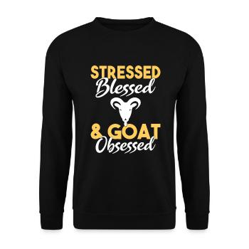 Goat Gift Goat Lover Gift - Unisex Sweatshirt - black - Front - Alina (178cm) & Michal (187cm)