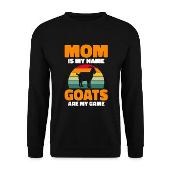 Ziegengeschenk Ziegenliebhaber Geschenk - Unisex Pullover - Schwarz - Vorne - Alina (178cm) & Michal (187cm)