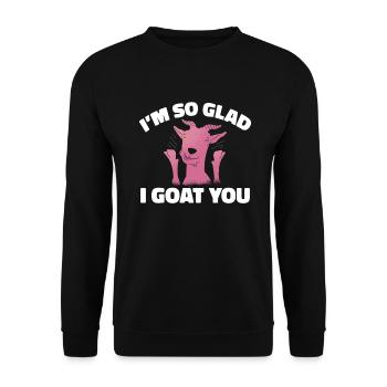 Ziegengeschenk Ziegenliebhaber Geschenk - Unisex Pullover - Schwarz - Vorne - Alina (178cm) & Michal (187cm)