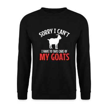 Ziegengeschenk Ziegenliebhaber Geschenk - Unisex Pullover - Schwarz - Vorne - Alina (178cm) & Michal (187cm)