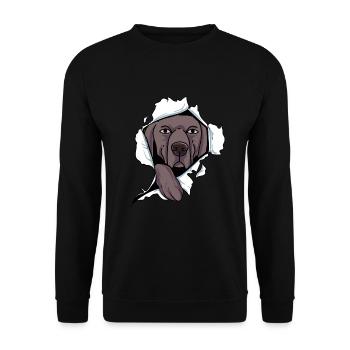 Weimaraner - Unisex Pullover - Schwarz - Vorne - Alina (178cm) & Michal (187cm)