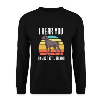Weimaraner - Unisex Pullover - Schwarz - Vorne - Alina (178cm) & Michal (187cm)