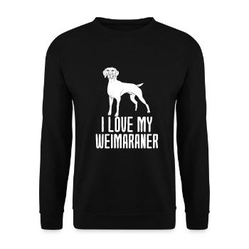 Weimaraner - Unisex Pullover - Schwarz - Vorne - Alina (178cm) & Michal (187cm)