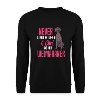 Weimaraner - Unisex Pullover - Schwarz - Vorne - Alina (178cm) & Michal (187cm)