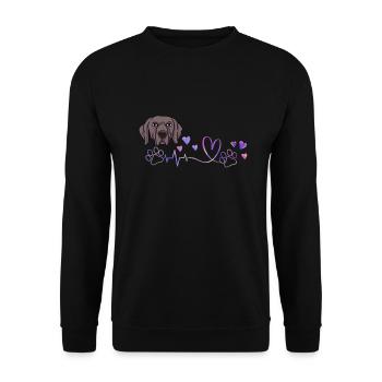 Weimaraner - Unisex Pullover - Schwarz - Vorne - Alina (178cm) & Michal (187cm)