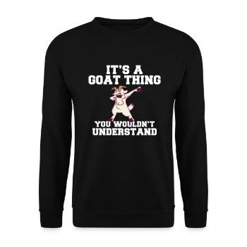 Ziegengeschenk Ziegenliebhaber Geschenk - Unisex Pullover - Schwarz - Vorne - Alina (178cm) & Michal (187cm)