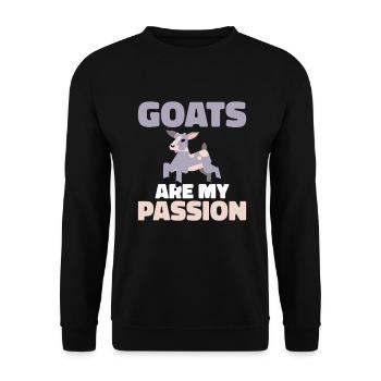 Goat Gift Goat Lover Gift - Unisex Sweatshirt - black - Front - Alina (178cm) & Michal (187cm)