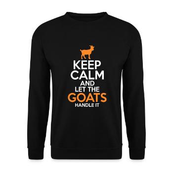 Ziegengeschenk Ziegenliebhaber Geschenk - Unisex Pullover - Schwarz - Vorne - Alina (178cm) & Michal (187cm)