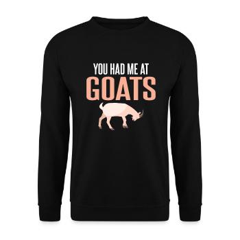 Goat Gift Goat Lover Gift - Unisex Sweatshirt - black - Front - Alina (178cm) & Michal (187cm)