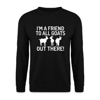 Goat Gift Goat Lover Gift - Unisex Sweatshirt - black - Front - Alina (178cm) & Michal (187cm)