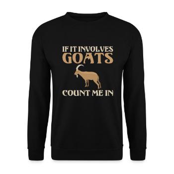 Goat Gift Goat Lover Gift - Unisex Sweatshirt - black - Front - Alina (178cm) & Michal (187cm)