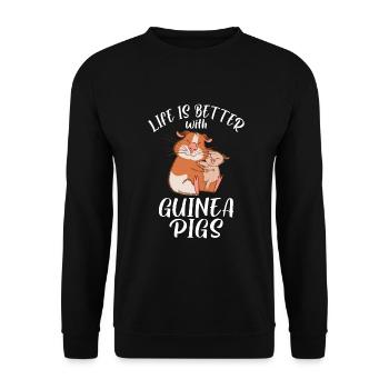 Cadeau de cochon d’Inde mignon - Sweat-shirt Unisexe - noir - Devant - Alina (178cm) & Michal (187cm)