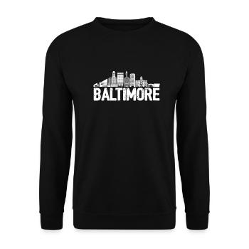 Baltimore Skyline - Unisex Sweatshirt - black - Front - Alina (178cm) & Michal (187cm)