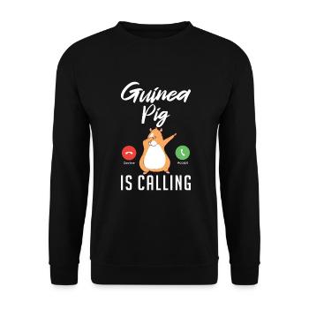 Cadeau mignon cochon d’Inde - Sweat-shirt Unisexe - noir - Devant - Alina (178cm) & Michal (187cm)