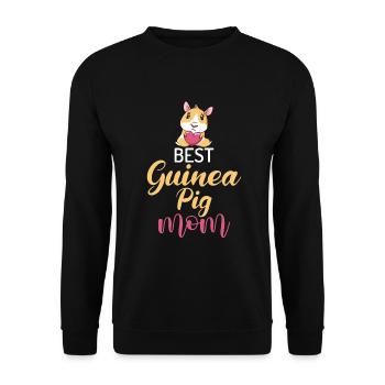 Süßes Meerschweinchen Geschenk - Unisex Pullover - Schwarz - Vorne - Alina (178cm) & Michal (187cm)