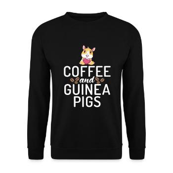 Süßes Meerschweinchen Geschenk - Unisex Pullover - Schwarz - Vorne - Alina (178cm) & Michal (187cm)