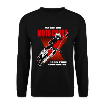 Moto Cross - Motocross - Supercross - Unisex Pullover - Schwarz - Vorne - Alina (178cm) & Michal (187cm)
