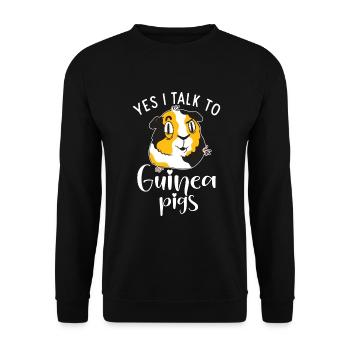 Cadeau mignon cochon d’Inde - Sweat-shirt Unisexe - noir - Devant - Alina (178cm) & Michal (187cm)