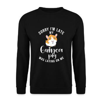 Cadeau mignon cochon d’Inde - Sweat-shirt Unisexe - noir - Devant - Alina (178cm) & Michal (187cm)