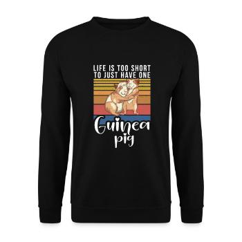Süßes Meerschweinchen Geschenk - Unisex Pullover - Schwarz - Vorne - Alina (178cm) & Michal (187cm)