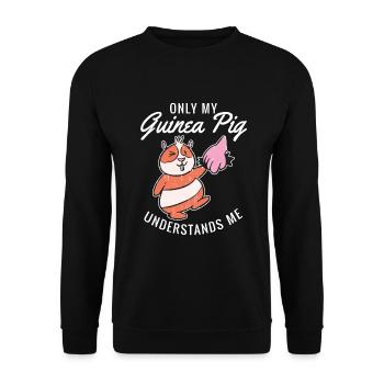 Cadeau mignon cochon d’Inde - Sweat-shirt Unisexe - noir - Devant - Alina (178cm) & Michal (187cm)