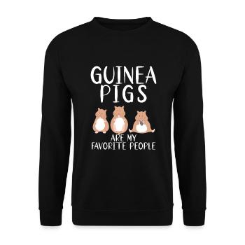Cadeau mignon cochon d’Inde - Sweat-shirt Unisexe - noir - Devant - Alina (178cm) & Michal (187cm)
