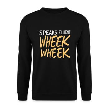 Süßes Meerschweinchen Geschenk - Unisex Pullover - Schwarz - Vorne - Alina (178cm) & Michal (187cm)