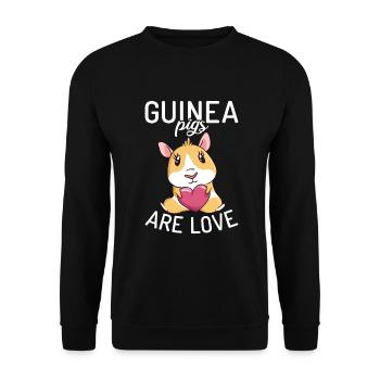 Cadeau mignon cochon d’Inde - Sweat-shirt Unisexe - noir - Devant - Alina (178cm) & Michal (187cm)