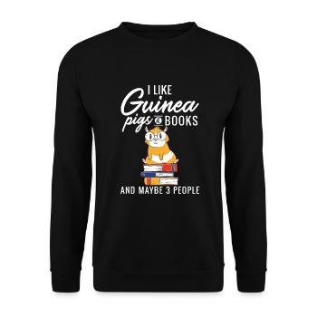 Cadeau mignon cochon d’Inde - Sweat-shirt Unisexe - noir - Devant - Alina (178cm) & Michal (187cm)