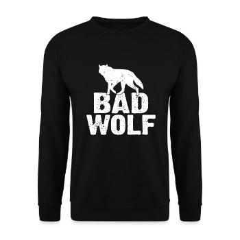 Wolf Gifts Wolf Lover - Unisex Sweatshirt - black - Front - Alina (178cm) & Michal (187cm)