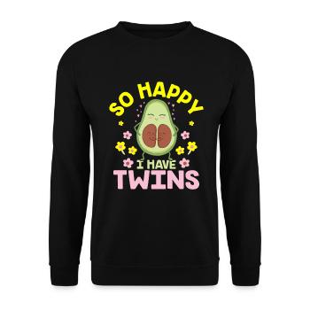 Gemini Pregnancy Avocado Mother's Day - Unisex Sweatshirt - black - Front - Alina (178cm) & Michal (187cm)