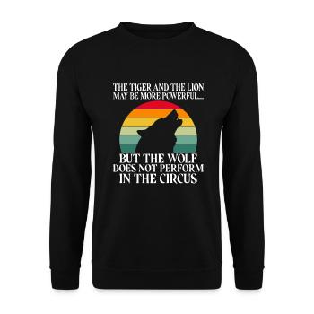 Wolf Gifts Wolf Lover - Unisex Sweatshirt - black - Front - Alina (178cm) & Michal (187cm)