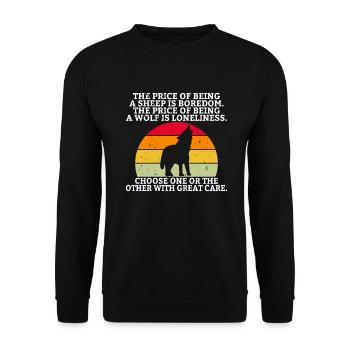 Wolf Gifts Wolf Lover - Unisex Sweatshirt - black - Front - Alina (178cm) & Michal (187cm)
