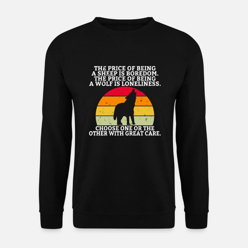 Wolf Geschenke Wolf Liebhaber - Unisex Pullover - Schwarz