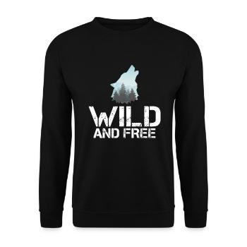 Wolf Gifts Wolf Lover - Unisex Sweatshirt - black - Front - Alina (178cm) & Michal (187cm)