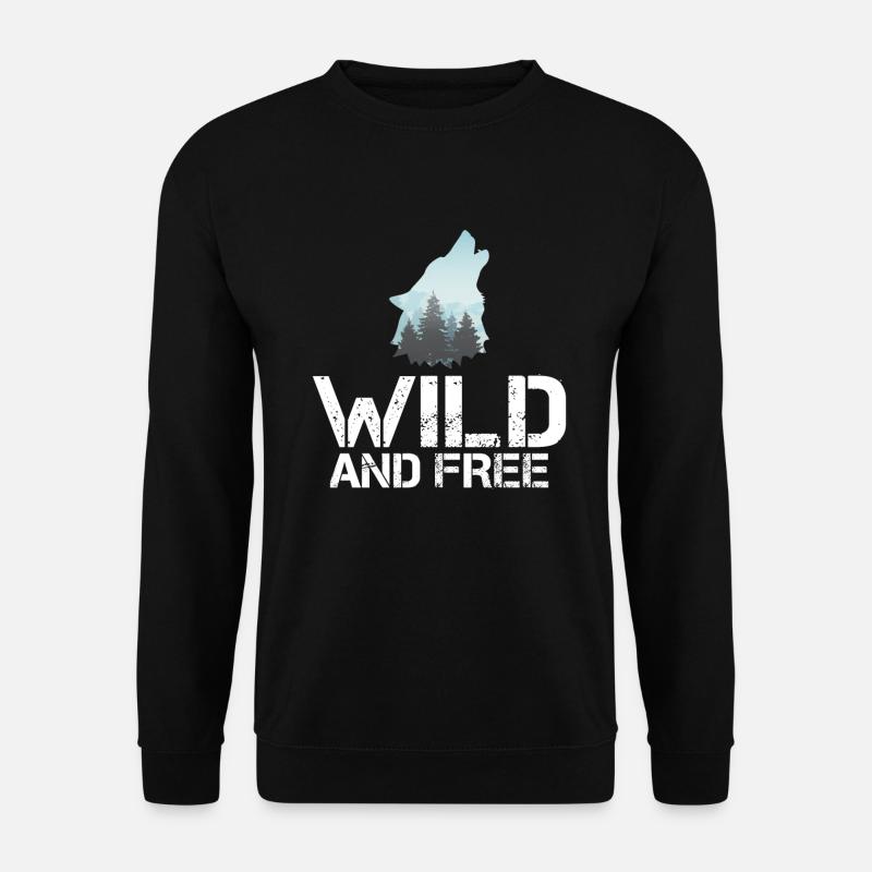 Wolf Geschenke Wolf Liebhaber - Unisex Pullover - Schwarz