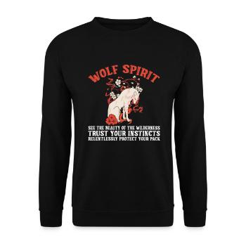 Wolf Gifts Wolf Lover - Unisex Sweatshirt - black - Front - Alina (178cm) & Michal (187cm)