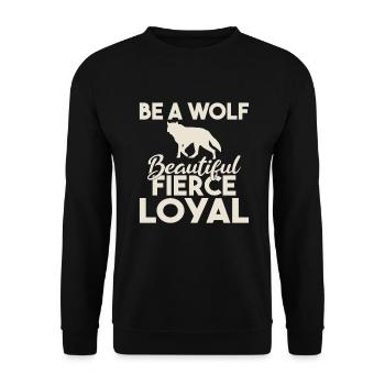 Wolf Gifts Wolf Lover - Unisex Sweatshirt - black - Front - Alina (178cm) & Michal (187cm)
