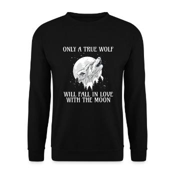 Wolf Gifts Wolf Lover - Unisex Sweatshirt - black - Front - Alina (178cm) & Michal (187cm)
