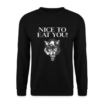 Wolf Gifts Wolf Lover - Unisex Sweatshirt - black - Front - Alina (178cm) & Michal (187cm)