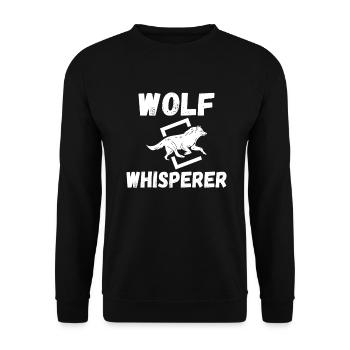 Wolf Gifts Wolf Lover - Unisex Sweatshirt - black - Front - Alina (178cm) & Michal (187cm)