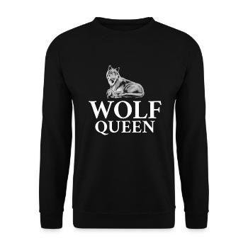 Wolf Gifts Wolf Lover - Unisex Sweatshirt - black - Front - Alina (178cm) & Michal (187cm)