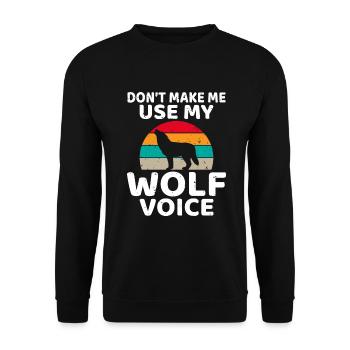 Wolf Gifts Wolf Lover - Unisex Sweatshirt - black - Front - Alina (178cm) & Michal (187cm)