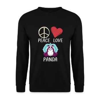 Panda Geschenke Panda Liebhaber - Unisex Pullover - Schwarz - Vorne - Alina (178cm) & Michal (187cm)