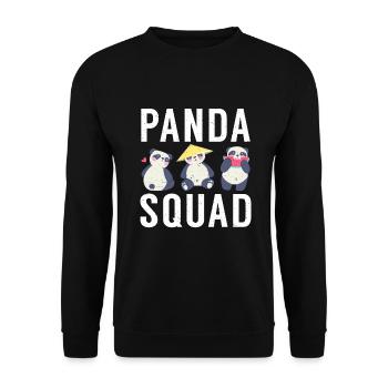 Panda Geschenke Panda Liebhaber - Unisex Pullover - Schwarz - Vorne - Alina (178cm) & Michal (187cm)