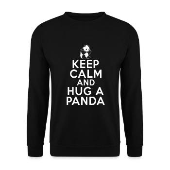 Panda Geschenke Panda Liebhaber - Unisex Pullover - Schwarz - Vorne - Alina (178cm) & Michal (187cm)