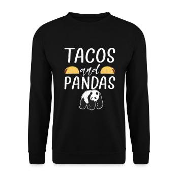 Panda Gifts Panda Lover - Unisex Sweatshirt - black - Front - Alina (178cm) & Michal (187cm)