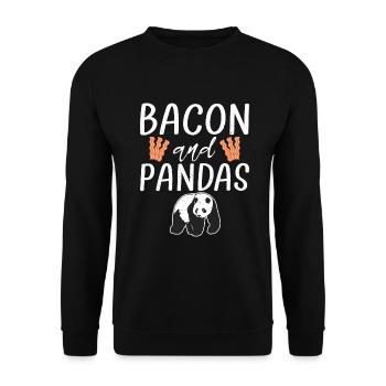 Panda Geschenke Panda Liebhaber - Unisex Pullover - Schwarz - Vorne - Alina (178cm) & Michal (187cm)