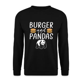 Panda Cadeaux Panda Lover - Sweat-shirt Unisexe - noir - Devant - Alina (178cm) & Michal (187cm)